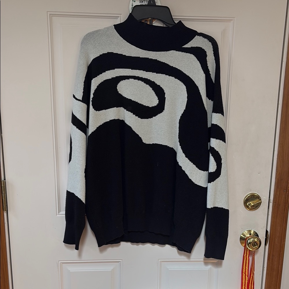 Black and White Abstract Sweater